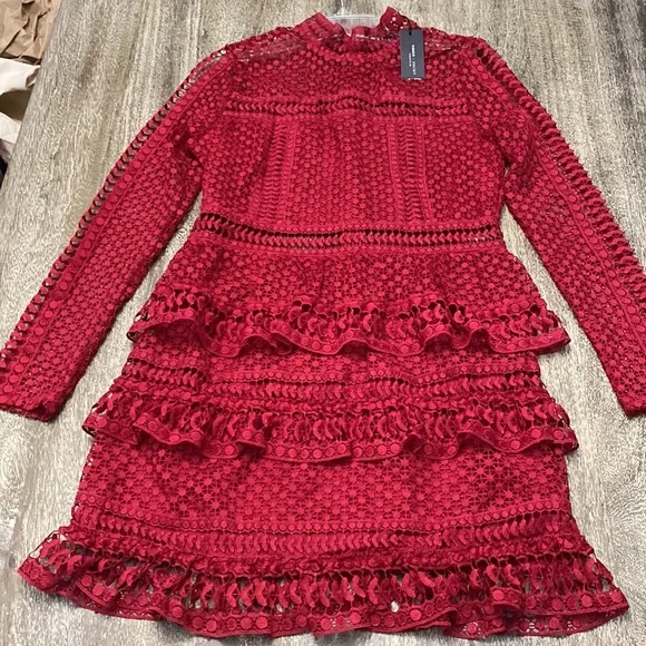 Romeo & Juliet couture lace dress Rugby color Large - Picture 3 of 13